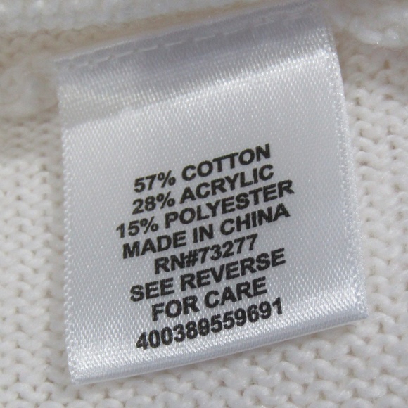 NEW Elle Marshmallow Off White Ruffled Sweater L - Picture 6 of 6